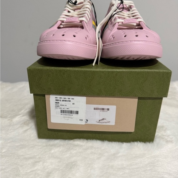 Gucci Pink and Yellow Slip-On Sneakers - Picture 6 of 6
